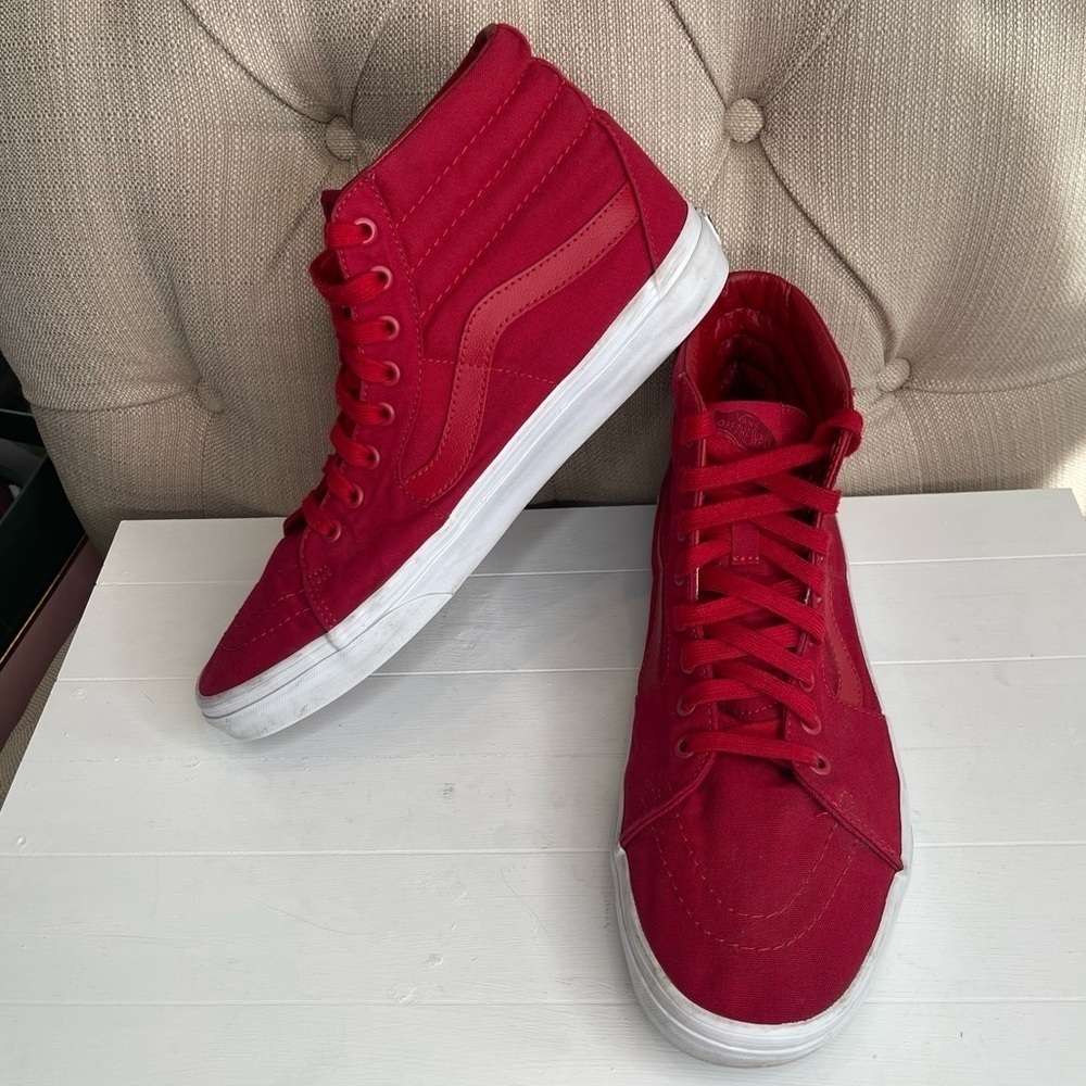 Vans Off The Wall High Tops Unisex Skateboard Shoes RED Size 8.5 Men/Women 10